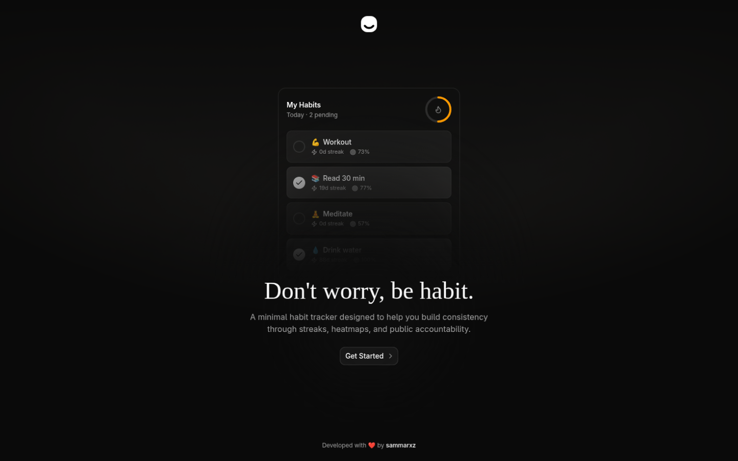 Behabit landing page